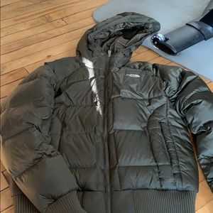 Green north face jacket